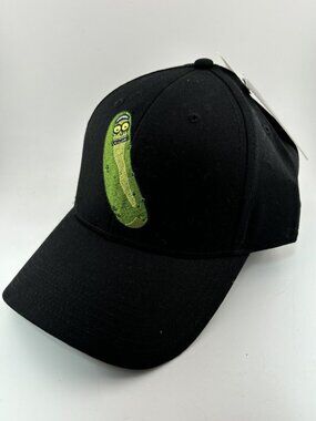 NEW Rick & Morty Embroidered Pickle Rick Cap Hat Men Black Adjustable Adult Swim